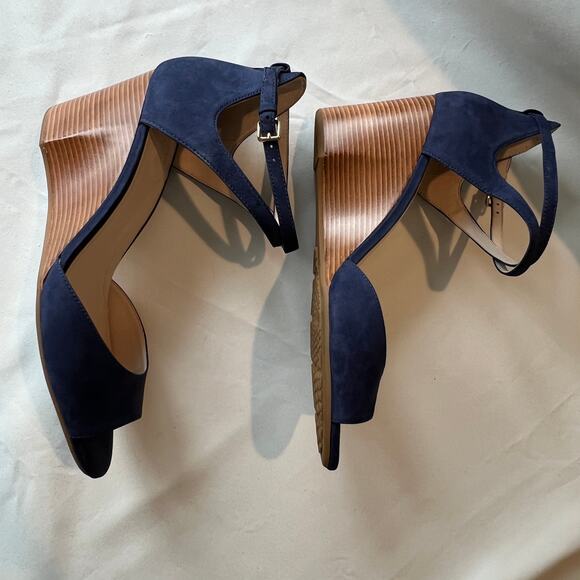 Cole Haan Sadie wedge sandal in marine blue nubuck - Women's size 9.5 - Picture 5 of 12